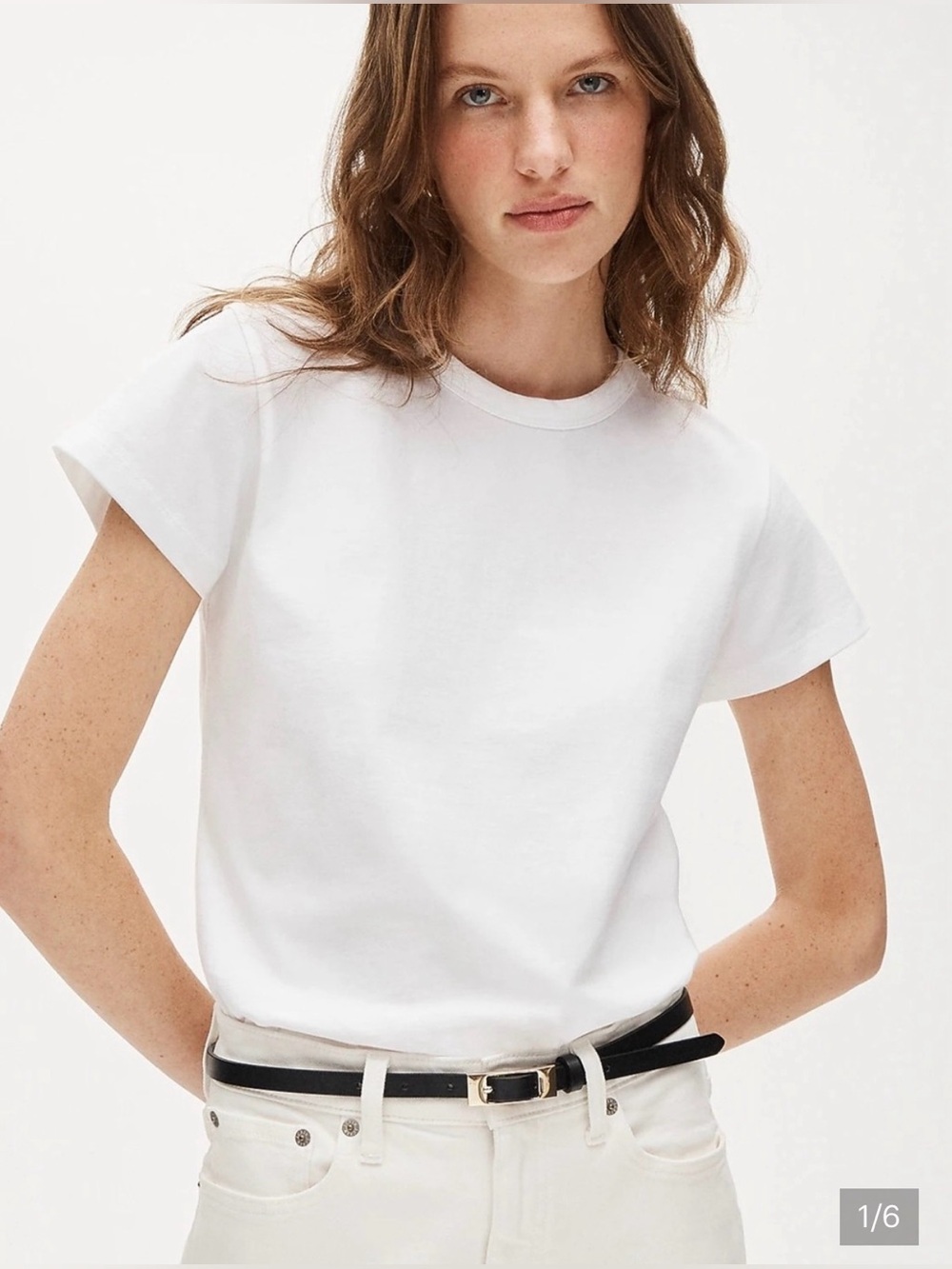 NWT J.Crew Boyfriend Jersey Classic-fit T-shirt White Medium *tiny makeup CS304